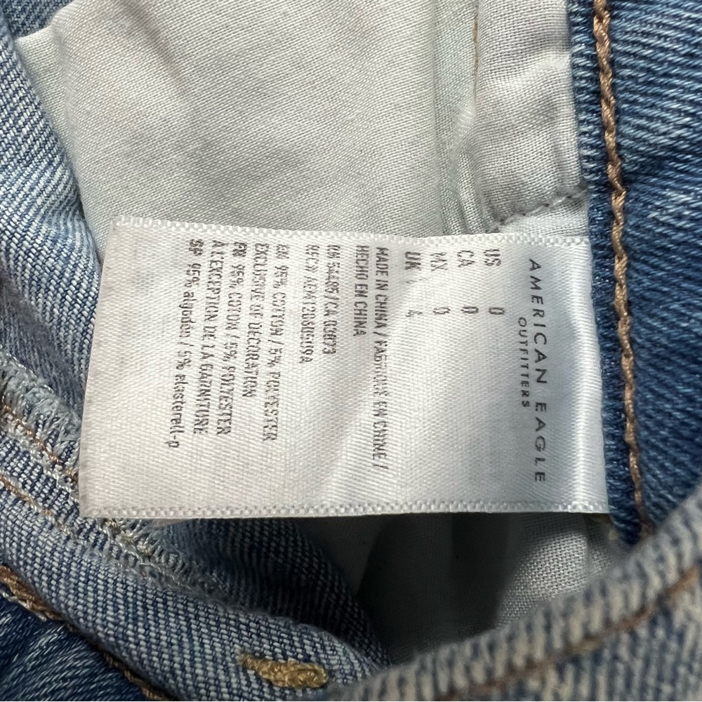 American Eagle Mom Short Jean Shorts Size 0 Stone Wash Cuffed - Picture 5 of 6
